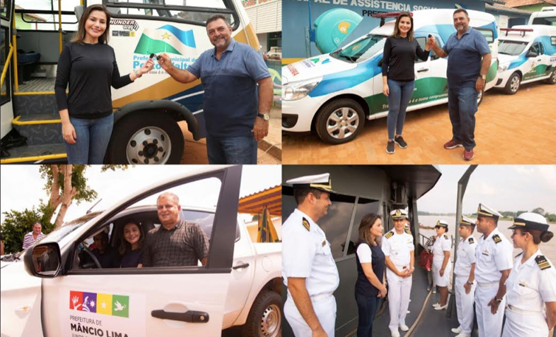 Jessica Sales realiza entrega de ambulâncias, micro-ônibus e caminhonetes no Vale do Juruá