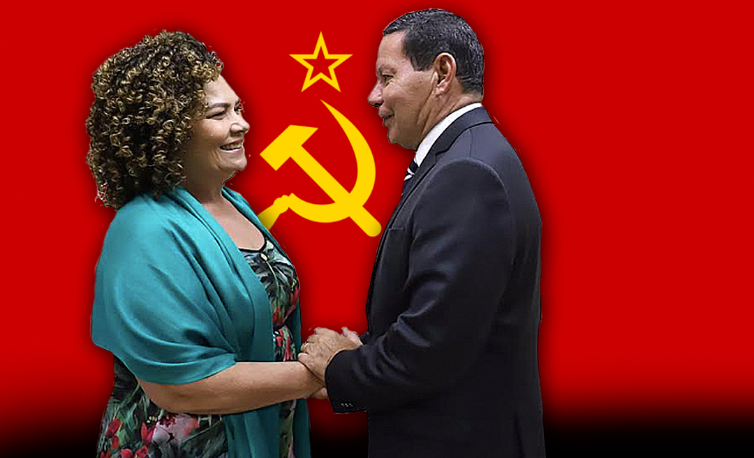 Perpétua Almeida, 'a deputada comunista', é recebida com honras pelo general Mourão