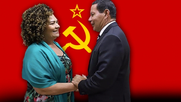 Perpétua Almeida, 'a deputada comunista', é recebida com honras pelo general Mourão