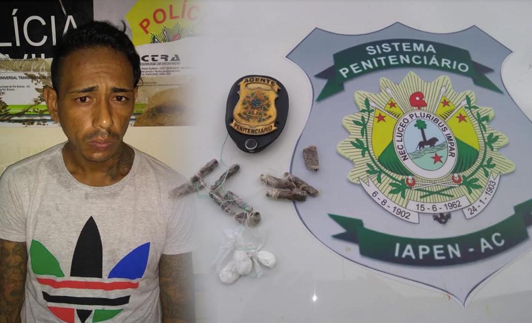 Preso é flagrado tentando transportar droga do pavilhão D para o pavilhão C; a droga estava colada no corpo 