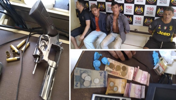 Perseguição e troca de tiros entre quatro suspeitos e a polícia termina com um baleado e três presos