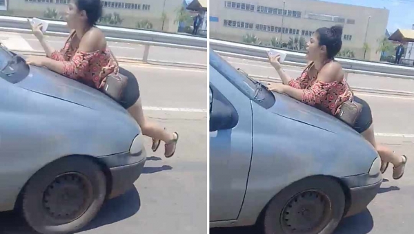 Motorista fura bloqueio de servidores de empresa de telemarketing e arrasta manifestante em Rio Branco