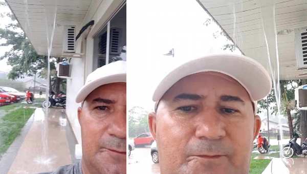 Em vídeo, servidor da Fundhacre mostra água jorrando do forro do setor de Nefrologia durante a chuva: "Cachoeira aqui"