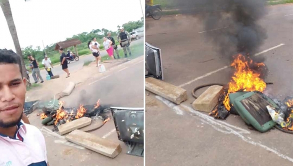 Amadeo Barbosa é fechada por moradores dos ramais do Judia e São José em protesto