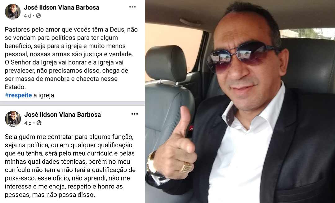 Apóstolo que recebe mais de R$14 mil do gabinete de senadora pede a pastores do Acre que "não se vendam para políticos"