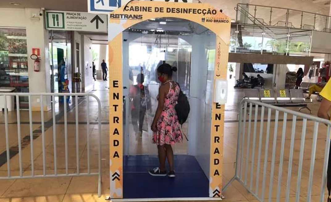 Covid-19: Rodoviária de Rio Branco passa a contar com cabine de desinfecção