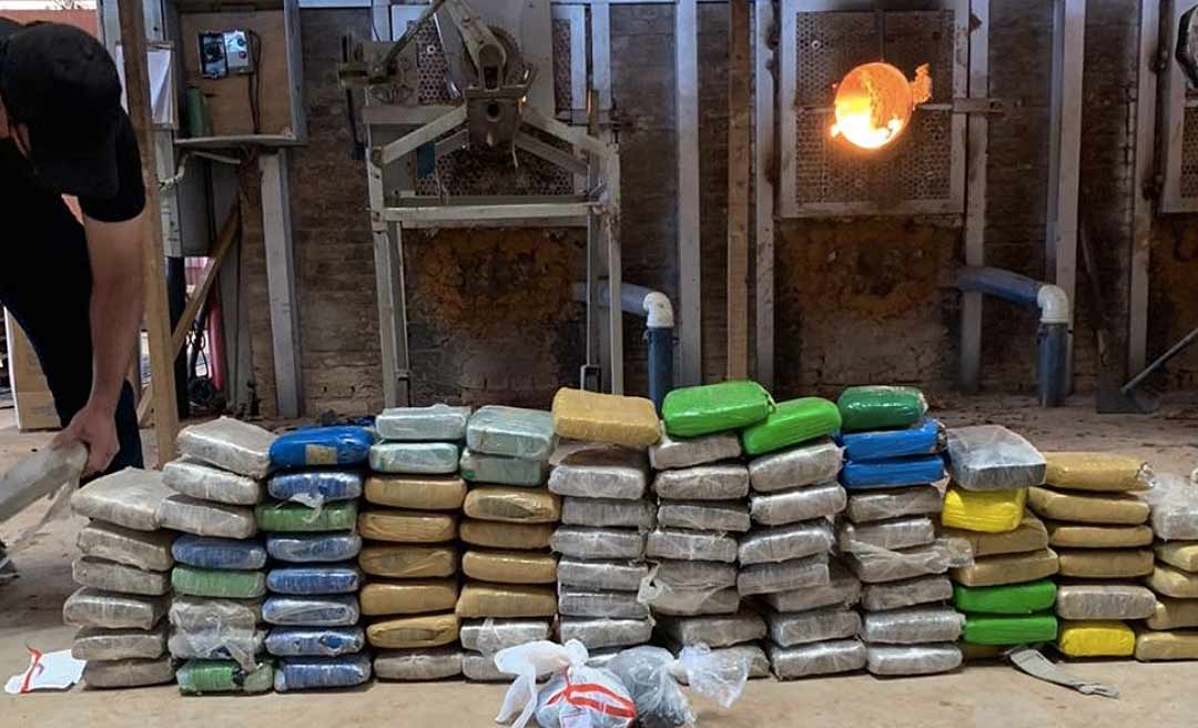 Polícia Civil incinera 108 quilos de droga em Cruzeiro do Sul