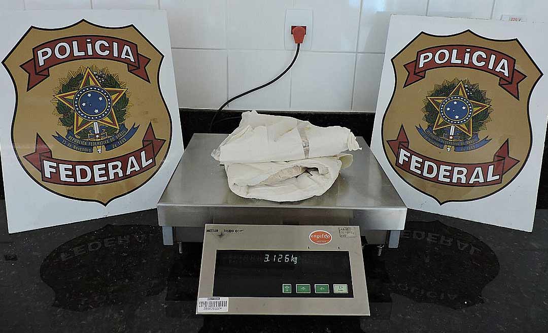 Polícia Federal prende traficante com 3 quilos de cocaína no Aeroporto de Rio Branco