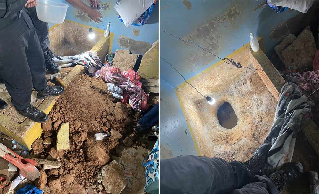 Policiais penais encontram túnel no chão de cela e frustram fuga de presos no Complexo Penitenciário de Rio Branco