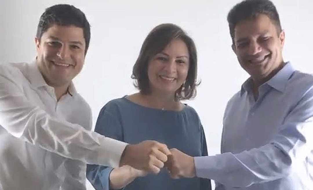 Gladson participa de sessão de fotos para campanha com Socorro e Eduardo Ribeiro