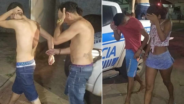 Polícia prende três pessoas, apreende menor e drogas e fecha boca de fumo