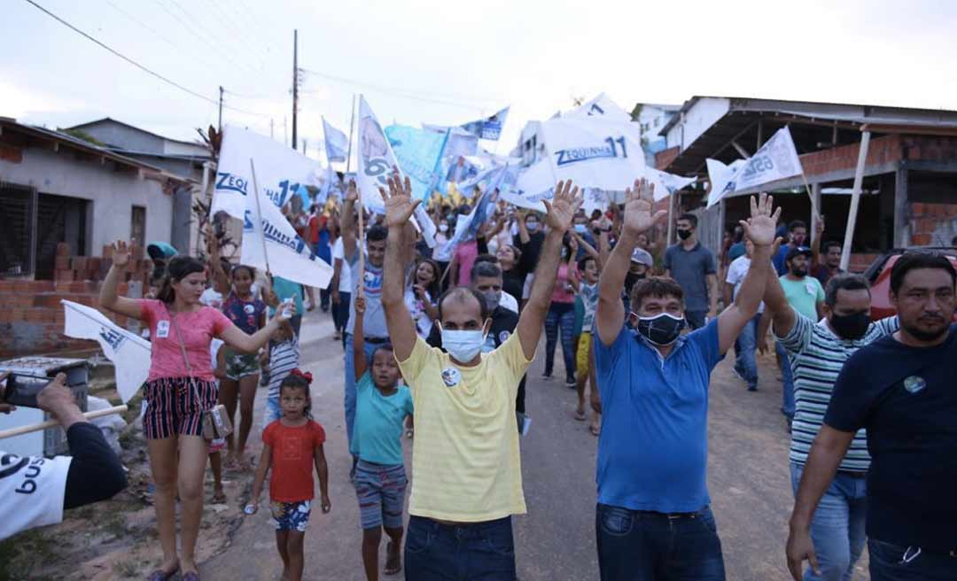 Candidatos Zequinha e Henrique realizam caminhada no bairro Saboeiro