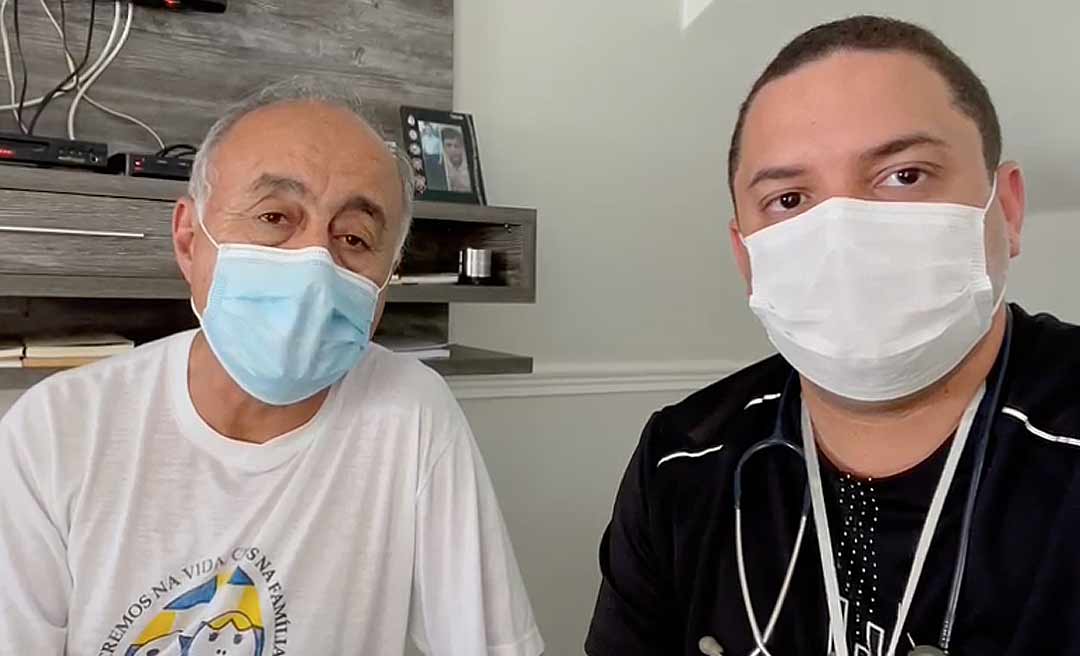 Ao lado do médico Marcos Parente, Bocalom diz: “seja um Bocalom nas ruas, me ajude”