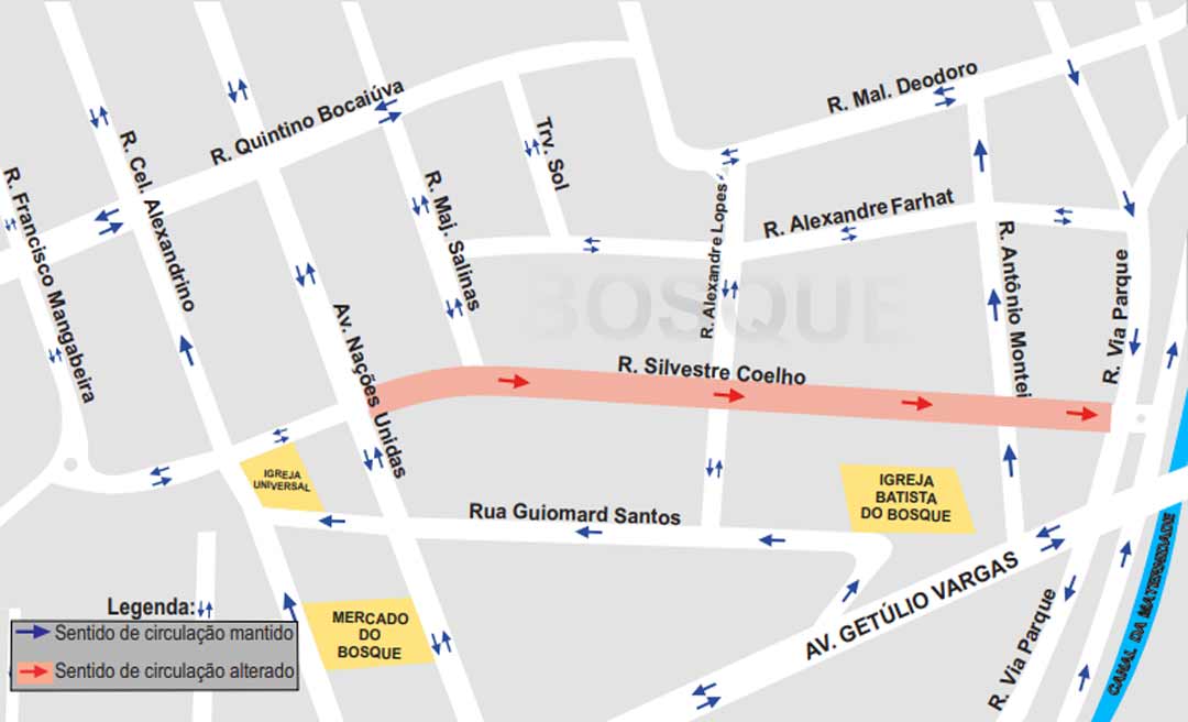 Prefeitura de Rio Branco promove alteração no trânsito da Silvestre Coelho, nesta quarta-feira