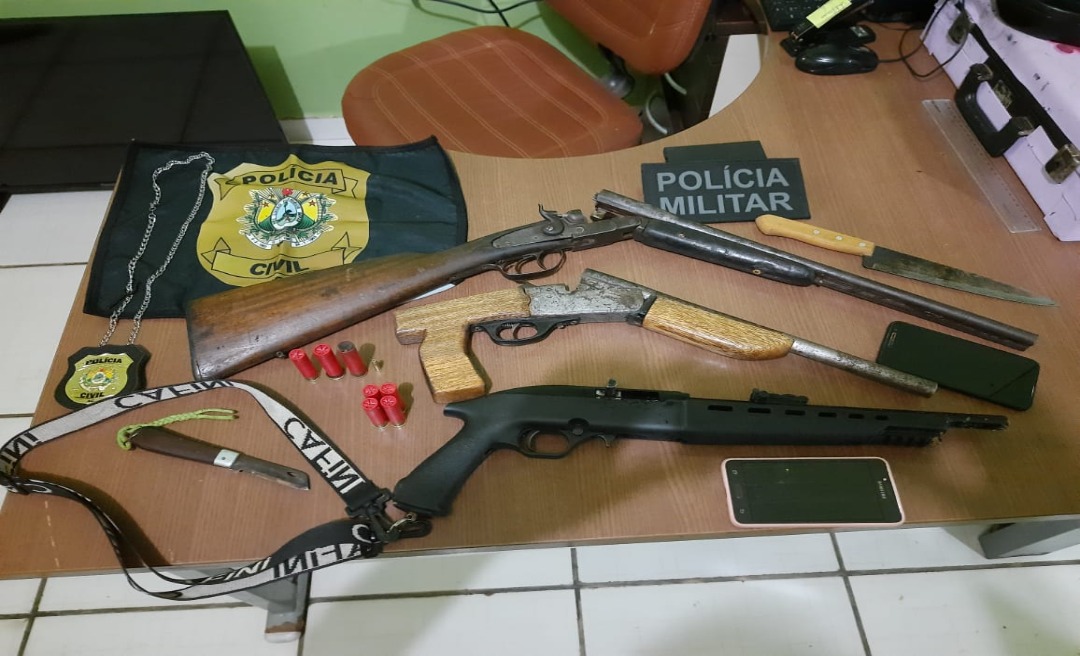 Forças de Segurança prendem monitorado com armas e munição em Manoel Urbano
