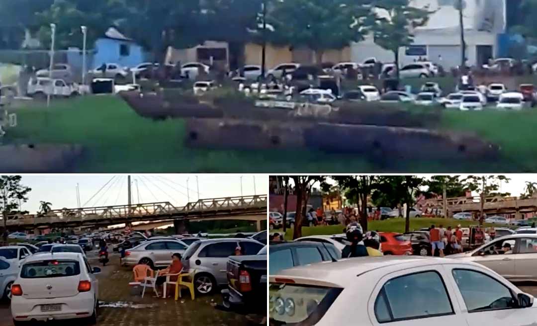 Um dia antes de ser publicado o decreto do toque de recolher, pessoas se aglomeram na Base e Gameleira
