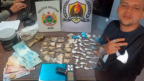 Narcotraficante é preso com drogas e dinheiro no João Eduardo, em Rio Branco