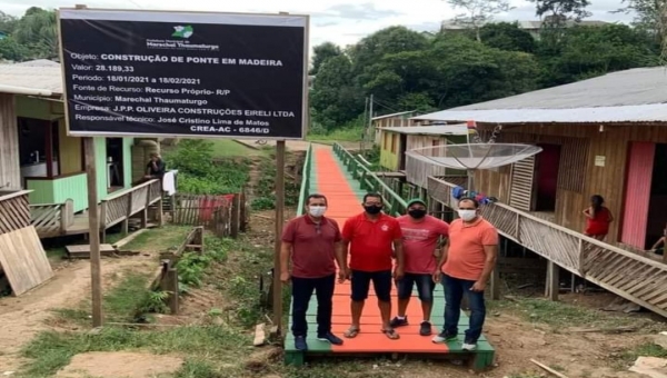 Prefeito de Thaumaturgo tenta explicar por que pinguela custou mais de R$ 28 mil 