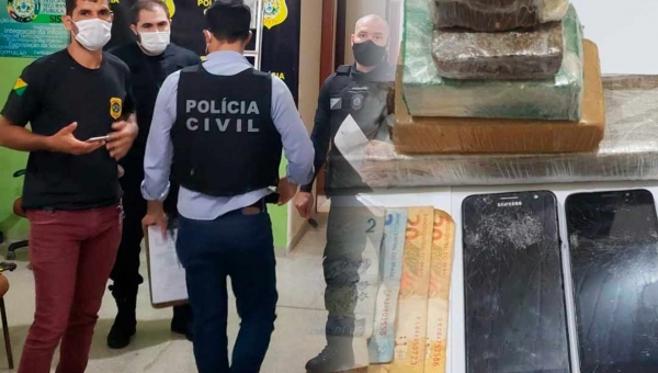 Forças de segurança apreendem droga e prende dois em flagrante por tráfico de droga