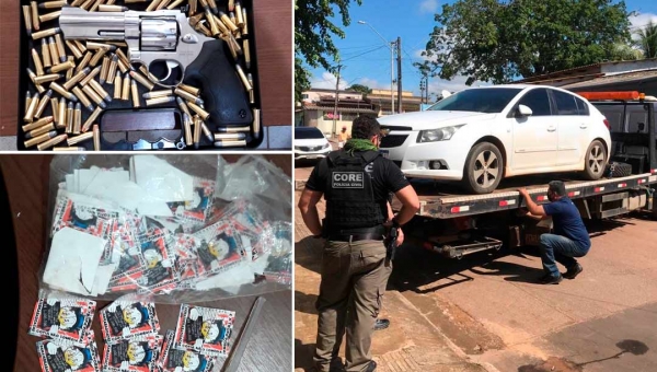Polícia Civil apreende arma, munição, veículo e prende um em flagrante no Rosa Linda