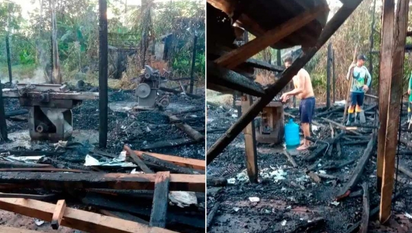 Madeireira pega fogo em Cruzeiro do Sul; polícia investiga se foi criminoso