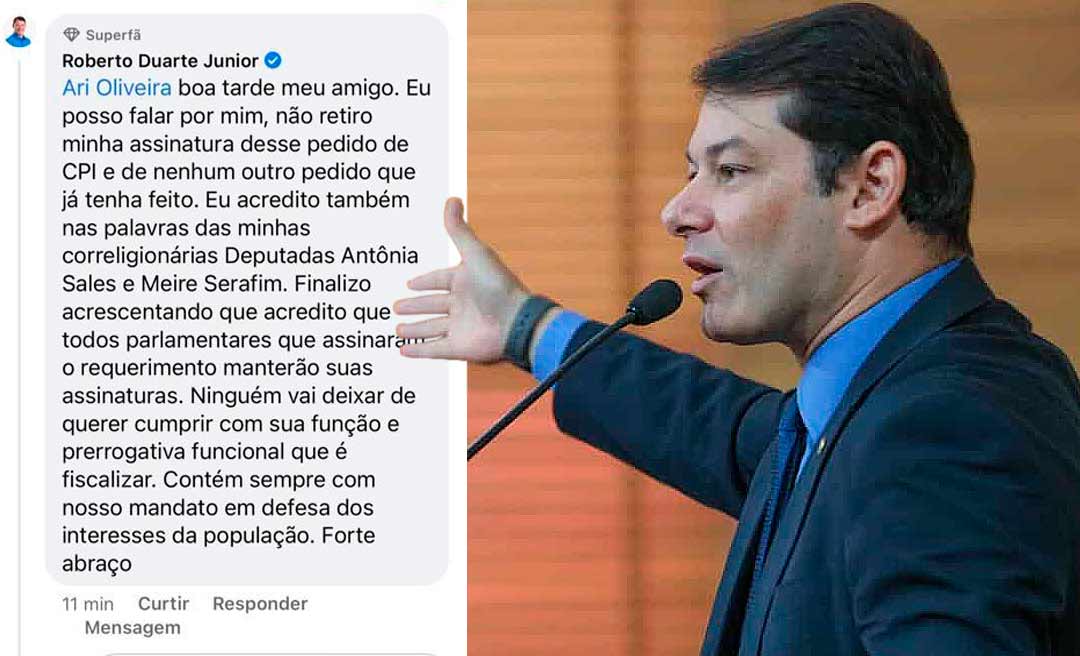 Contrariando Bittar, Roberto Duarte diz que não abre mão de fiscalizar atos do governo