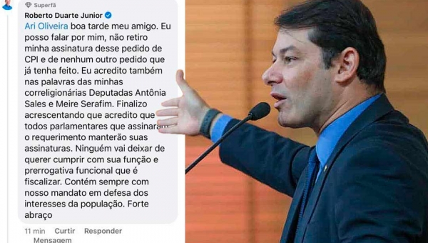 Contrariando Bittar, Roberto Duarte diz que não abre mão de fiscalizar atos do governo