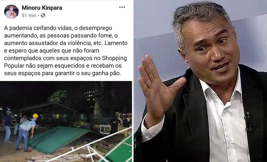 Minoru Kinpara lamenta demolição de lojas e diz que espera que os comerciantes não sejam esquecidos
