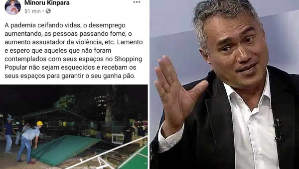 Minoru Kinpara lamenta demolição de lojas e diz que espera que os comerciantes não sejam esquecidos