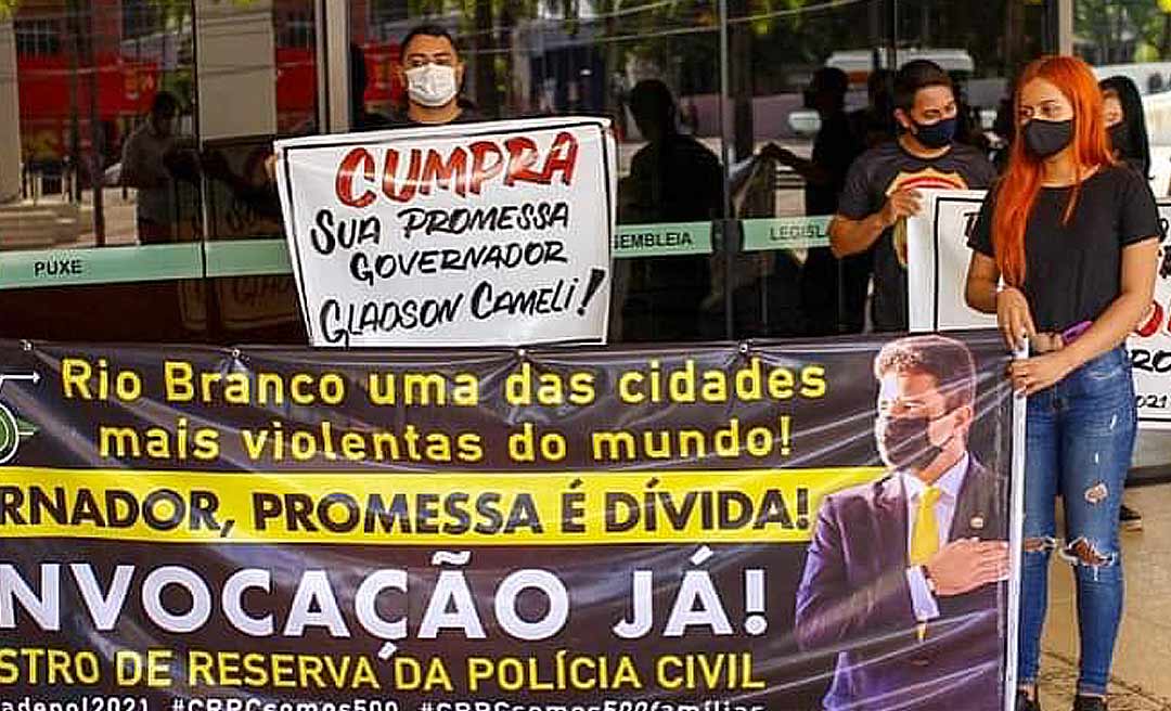 Cobrando promessa de convocação, aprovados no cadastro de reserva da Polícia Civil acampam na Aleac