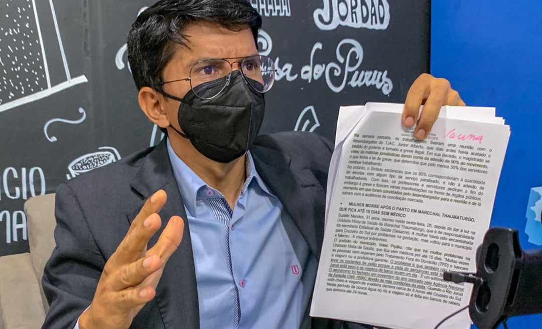 Jenilson pede a contratação de médicos para Unidade Mista de Saúde de Marechal Thaumaturgo