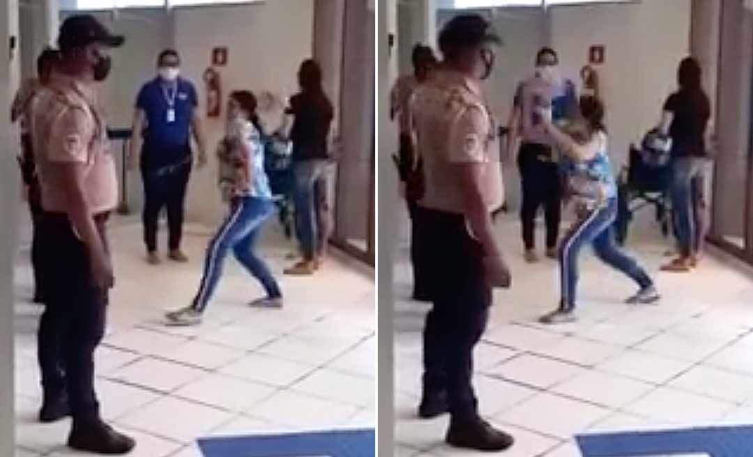 Mulher agride, chuta e joga bolsa em seguranças em agência da Caixa em Cruzeiro: "Esses diabos!"