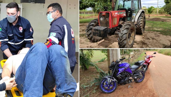 Óleo vaza de máquina do Deracre, deixa AC-40 escorregadia e motociclista quase perde a vida ao cair violentamente