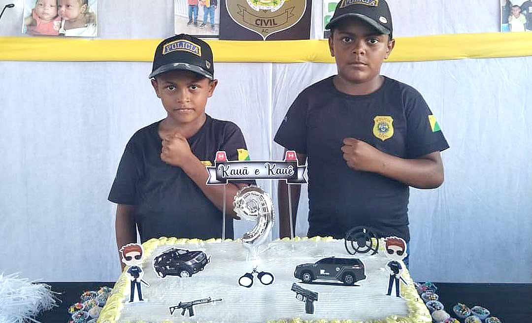 Crianças do interior do Acre realizam sonho e ganham aniversário surpresa da Polícia Civil
