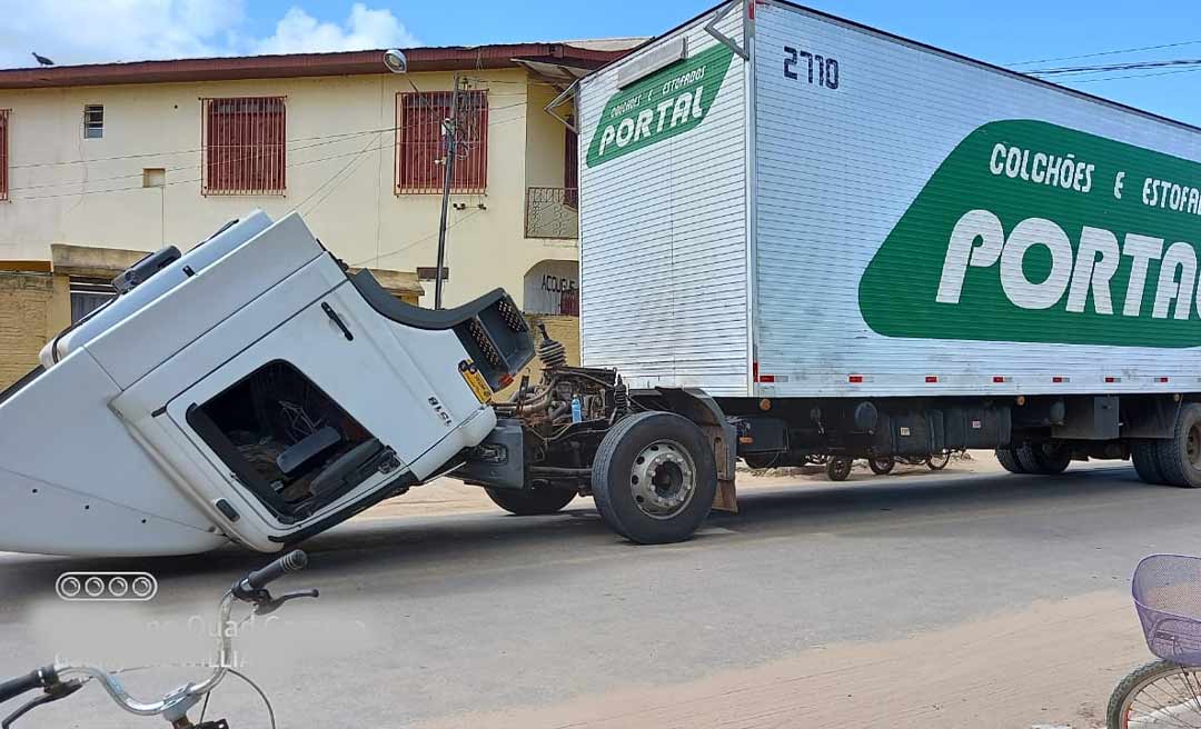 Cabine de caminhão se solta e assusta motorista em Tarauacá