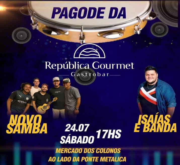 República Gourmet Gastrobar realiza rodada de pagode neste sábado a partir das 17 horas