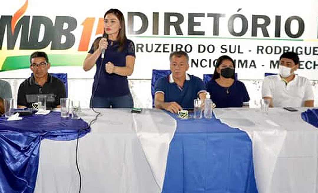 MDB do Juruá reafirma pré-candidatura de Jéssica Sales ao Senado e se aproxima de aliança com Cameli