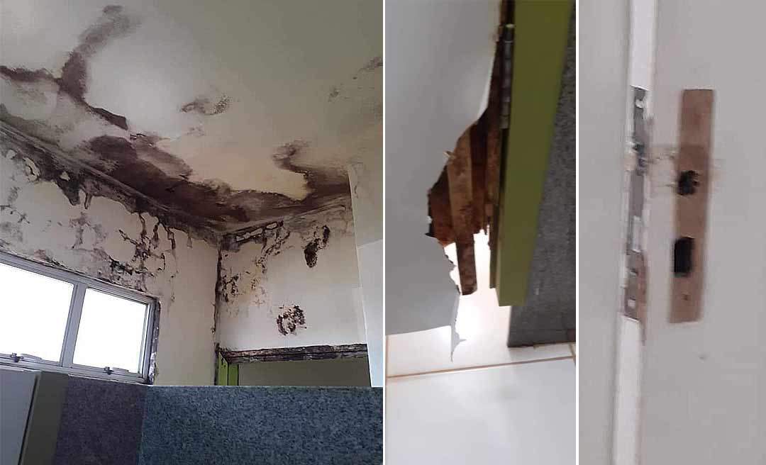 Internauta publica fotos de estrutura precária da Policlínica do Tucumã e marca Gladson, que responde: "Obrigado por avisar. Já mandei a equipe segunda-feira resolver"