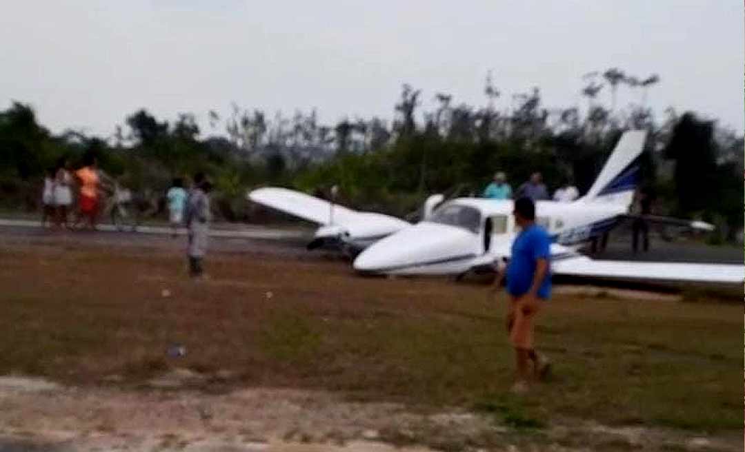 SUSTO! Avião aterrissa de barriga no Jordão após pane em trem de pouso