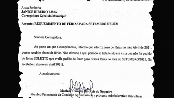 Corregedor-geral da Prefeitura confirma versão dada por servidora ao NH sobre pedido de férias