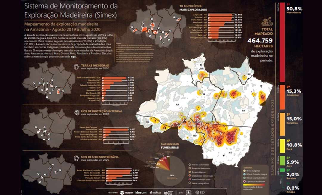 Com Feijó entre os 10 municípios que mais exploram madeiras na Amazônia, Acre é o 5º no ranking da exploração