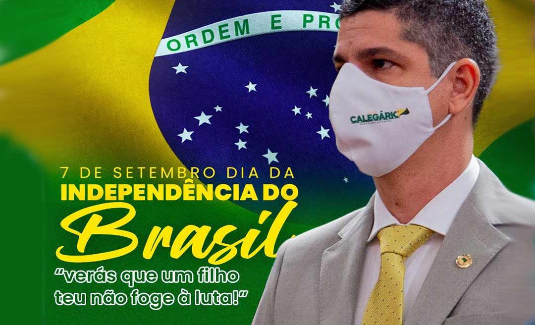 Calegário destaca independência do Brasil e diz: “que não nos falte ordem nem progresso”