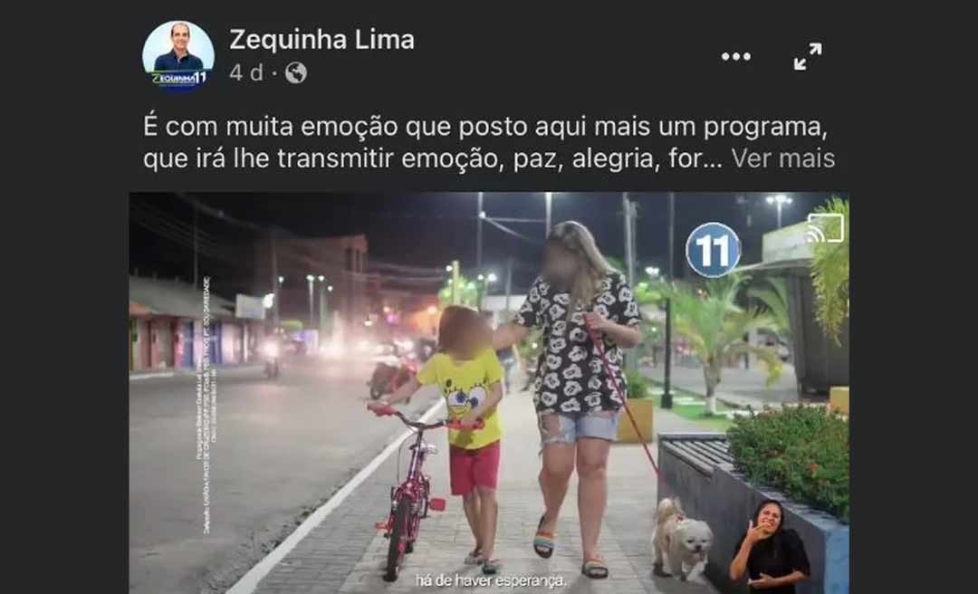 Justiça condena coligação que elegeu Zequinha Lima por uso indevido de imagem de menor