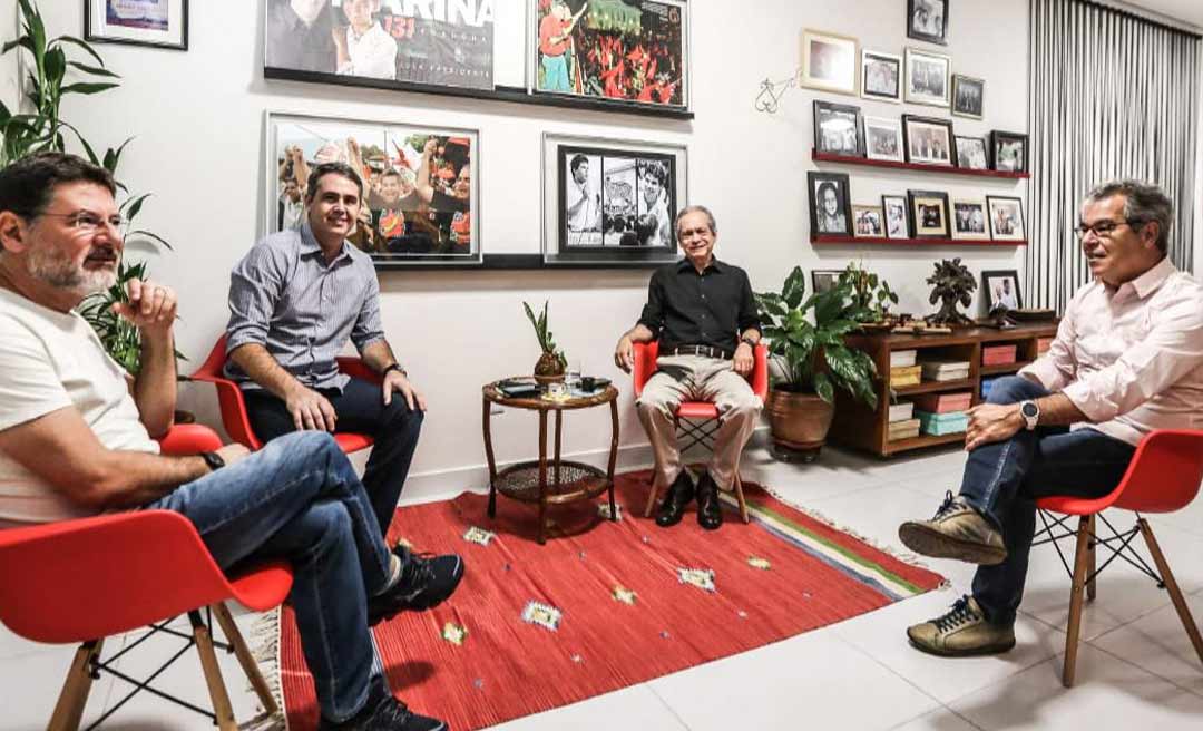 Jorge aparece ao lado de Binho, Angelim e Marcus Alexandre; Aníbal comenta: “Binho Marques para o Governo e Jorge Viana para o Senado”
