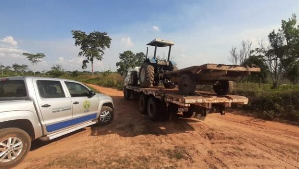 Mais de 100 máquinas do Estado que estavam sumidas foram recuperadas pela Polícia Civil em propriedades particulares no Acre