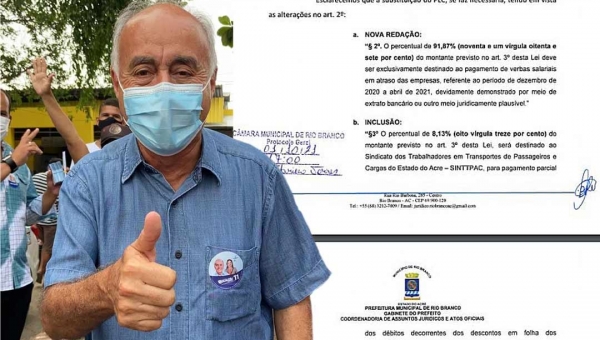 Bocalom altera projeto do transporte para injetar quase R$ 200 mil em sindicato