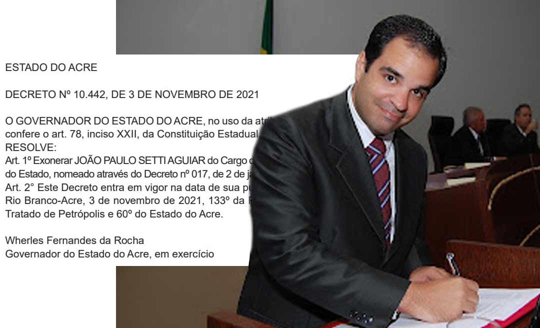 João Paulo Setti é exonerado do cargo de procurador-geral do Estado por Major Rocha