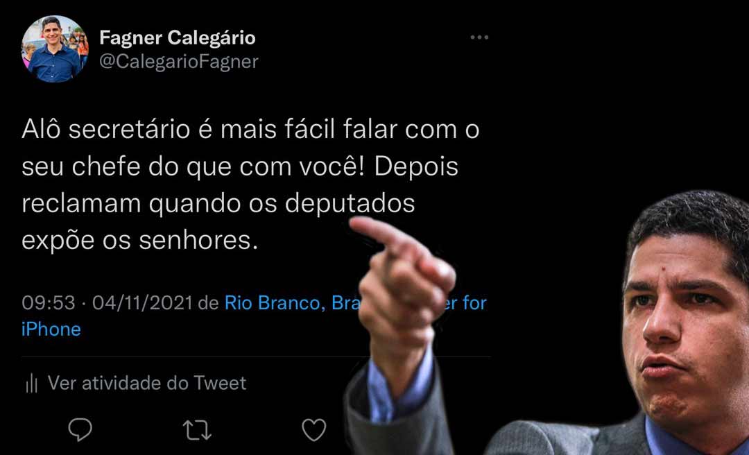 Fagner Calegário diz que é mais fácil falar com Gladson que com os secretários