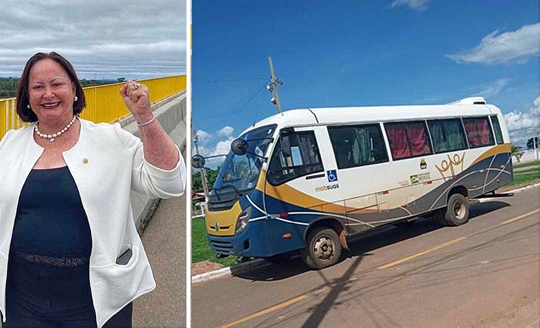 Vanda Milani entrega micro-ônibus para a 3° idade de Epitaciolândia