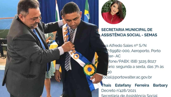 "Zezinho Barbary emplacou filha como secretária e manda mais que o prefeito em Porto Walter, denuncia servidor